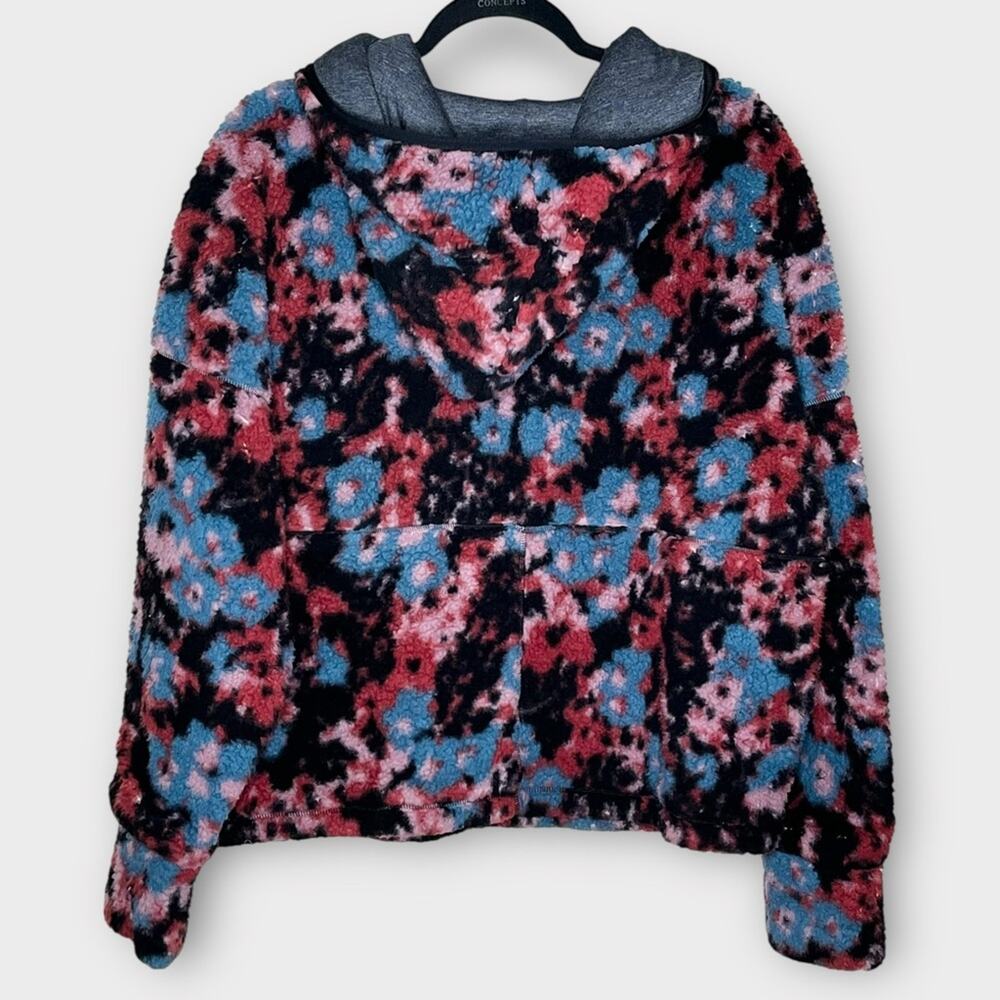 Prana Floral Polar Escape Half Zip Fleece Pullover Women's Large Cozy Hiking View 3
